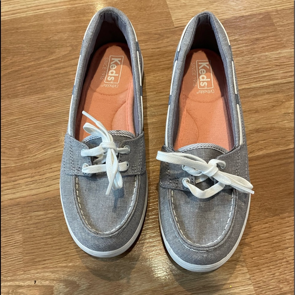 Womens Grey Keds Ortholite Boat Shoes 7